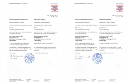 Giấy chứng nhận lưu hành tự do của Cộng hoà Liên bang Đức